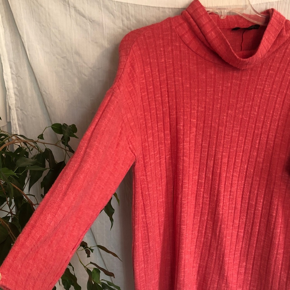 BANANA REPUBLIC size small pink cranberry turtle neck sweaters thick chunky - Picture 6 of 11